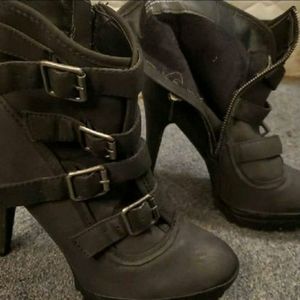 Anne Michelle Dark Gray Stiletto booties